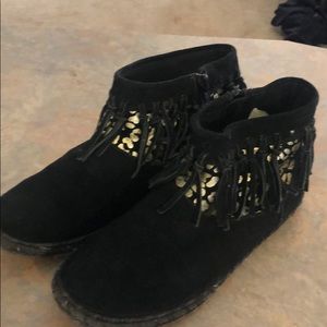 Super Cute UGG Black Suede Moccasins (kids)